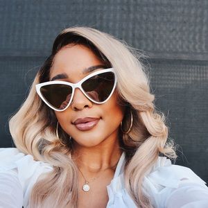 White cat eye sunglasses